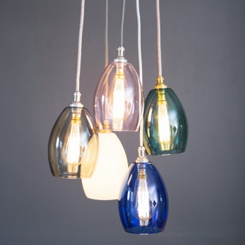 Bertie Small Cluster Coloured Glass Pendant Light